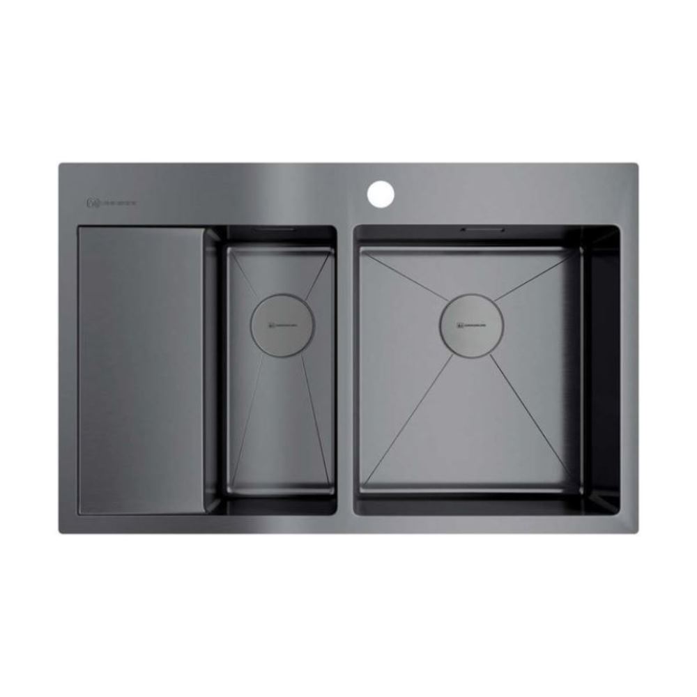 Мойка кухонная Omoikiri Akisame 78 правая Вороненая сталь 4973102