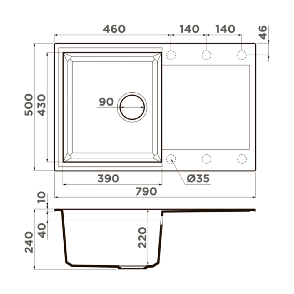 Мойка кухонная Omoikiri Sakaime 79 Серый матовый 4993553 — изображение 4