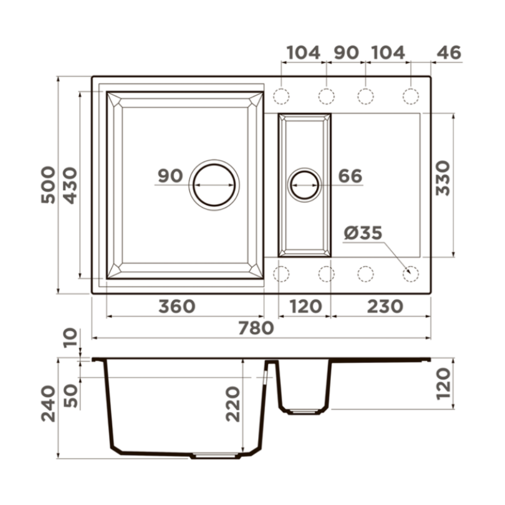 Мойка кухонная Omoikiri Sakaime 78 Серый матовый 4993559 — изображение 4