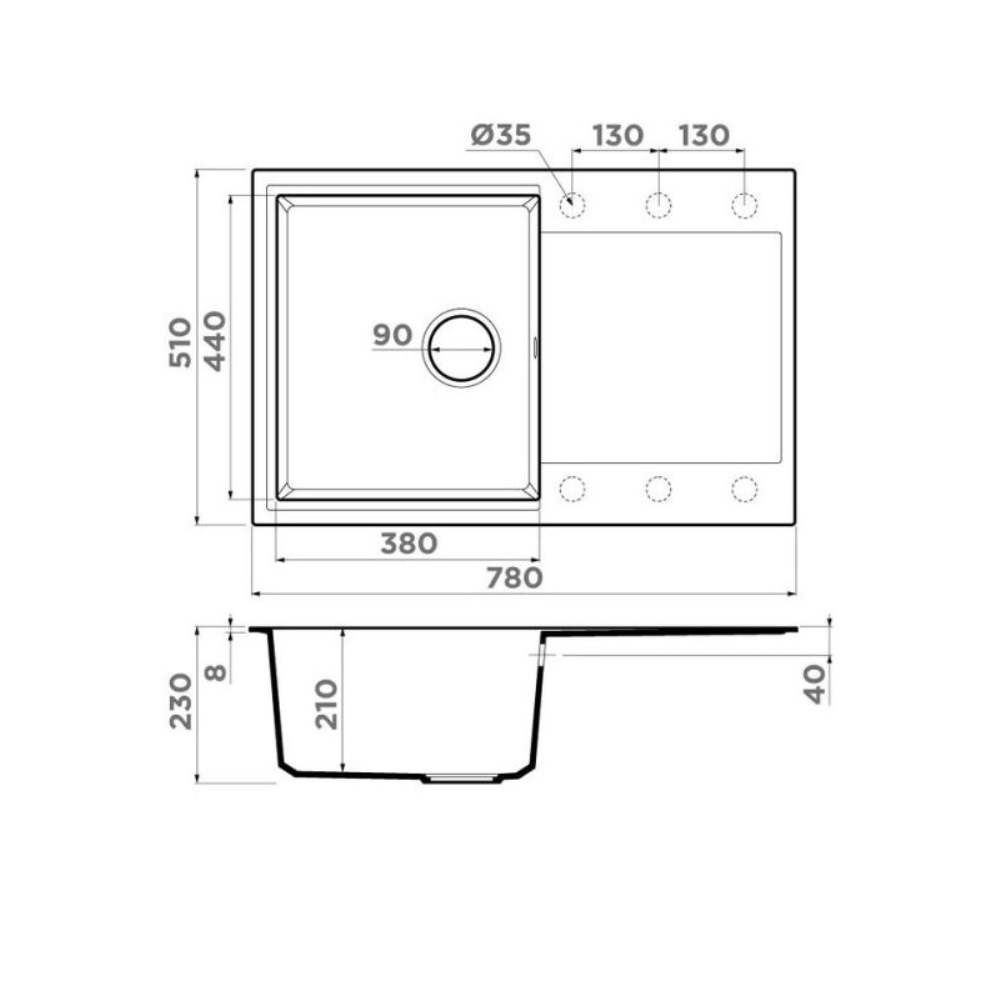 Мойка кухонная Omoikiri Daisen 78 Серый матовый 4993584 — изображение 4