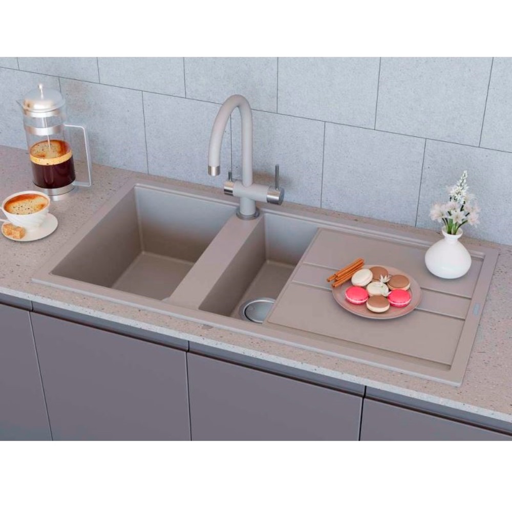 Мойка кухонная Omoikiri Kitagawa 100 Серый матовый 4993804 — изображение 3