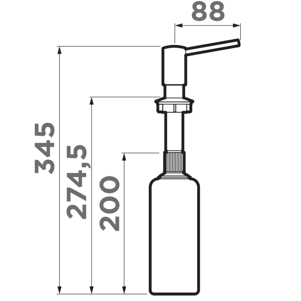 Дозатор встраиваемый Omoikiri OM-02 Вороненая сталь 4995006 — изображение 4