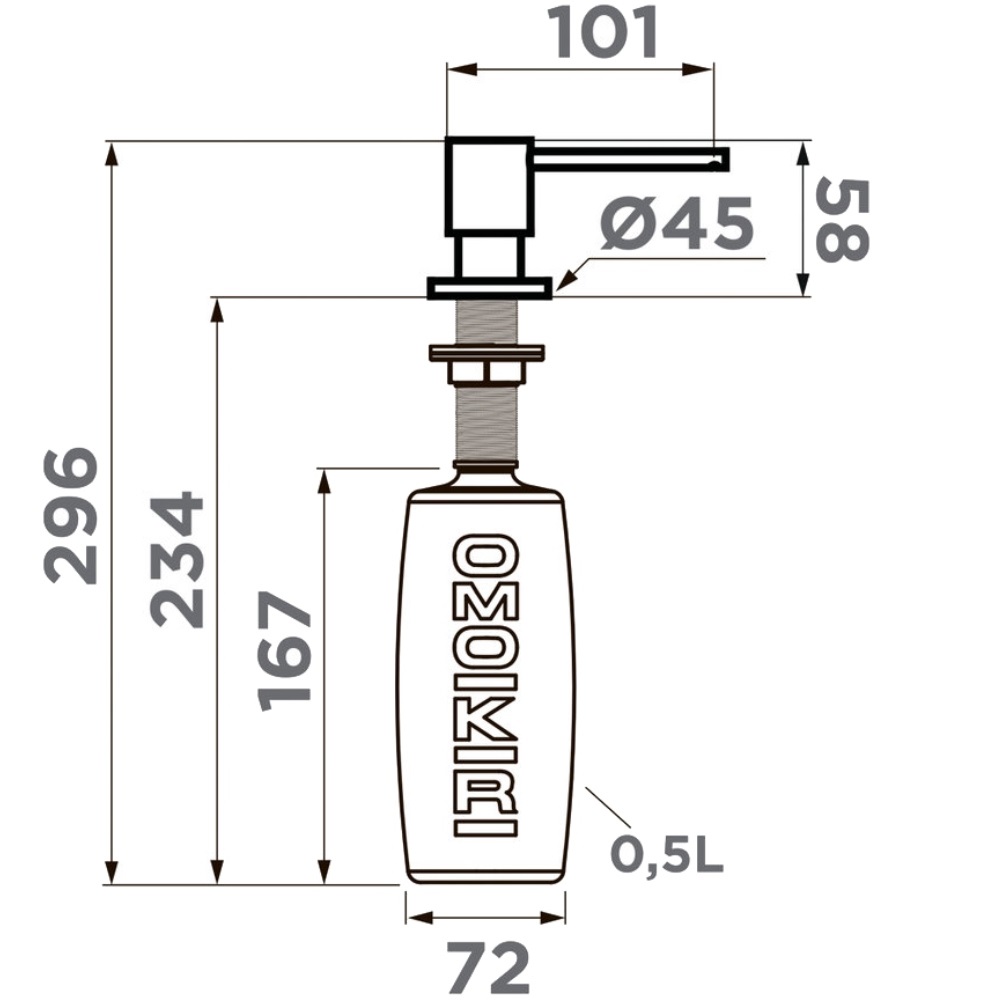 Дозатор встраиваемый Omoikiri OM-03 Хром глянцевый 4995041 — изображение 3