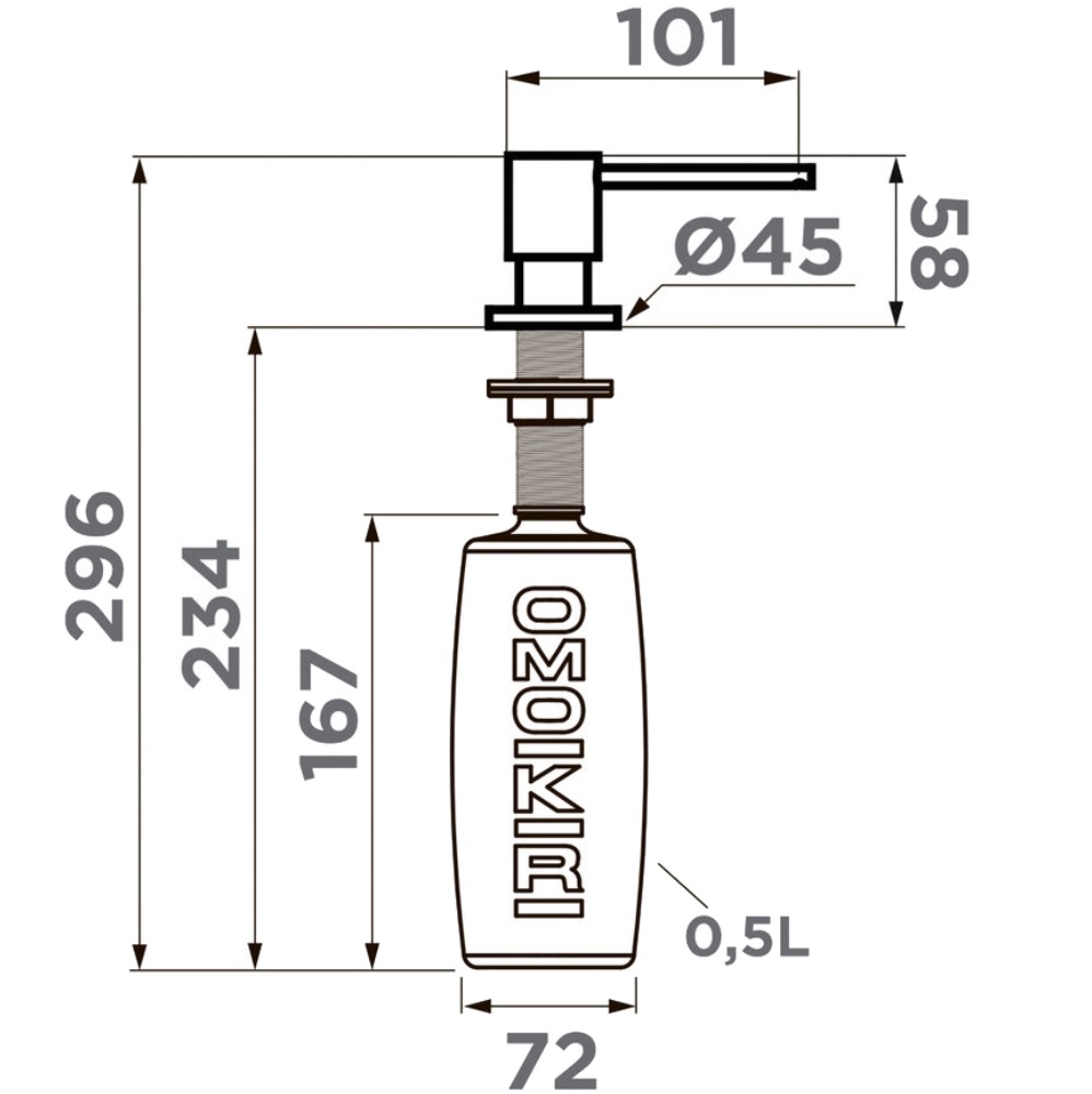 Дозатор встраиваемый Omoikiri OM-03 Белый матовый 4995047 — изображение 2
