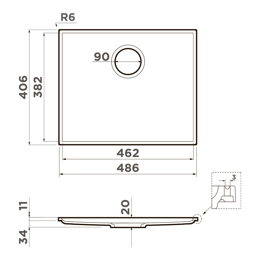 Мойка кухонная Omoikiri Kiten 49 Белый матовый 4997477 — изображение 4